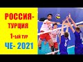 Волейбол 2021 мужчины.  Россия- Турция. Чемпионат Европы 2021. 02.09.2021. ЧЕ- 2021