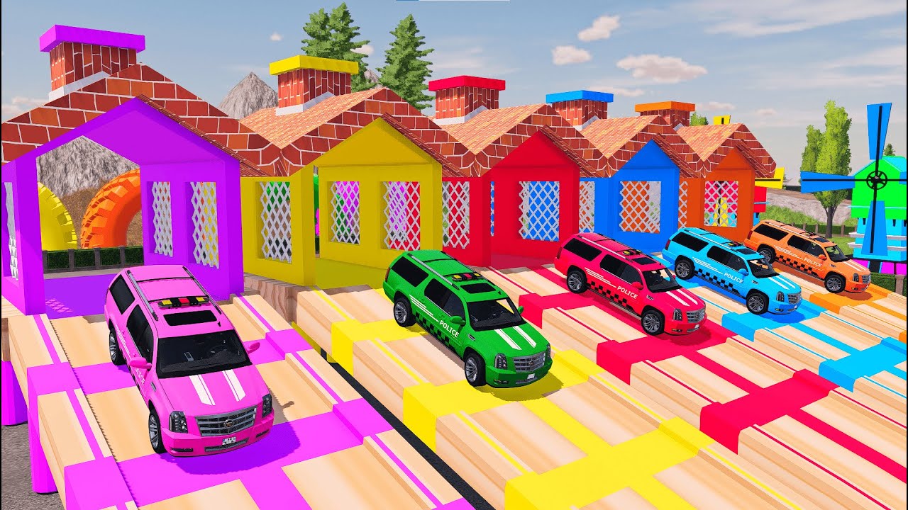 MEGA COLORFUL CONCRETE MIXER TRUCKS | VOLVO & MACK on DOUBLE FLATBED | FS22