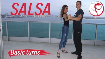 StepFlix 🔴 LIVE Salsa class 1 | Basic turns | Lili & Mat