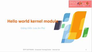 Linux embedded Unit 9 Hello world kernel module