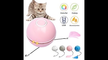 Smart Interactive Cat Toy   Colorful LED Self Rotating Ball With Catnip Bell