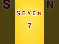 Numbers Name | Learn Numbers | Seven,7 | Spelling Numbers| #kids Learning #shorts