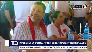 BAJAN LAS VALORACIONES POSITIVAS SOBRE EL GOBIERNO DE RODRIGO CHAVES