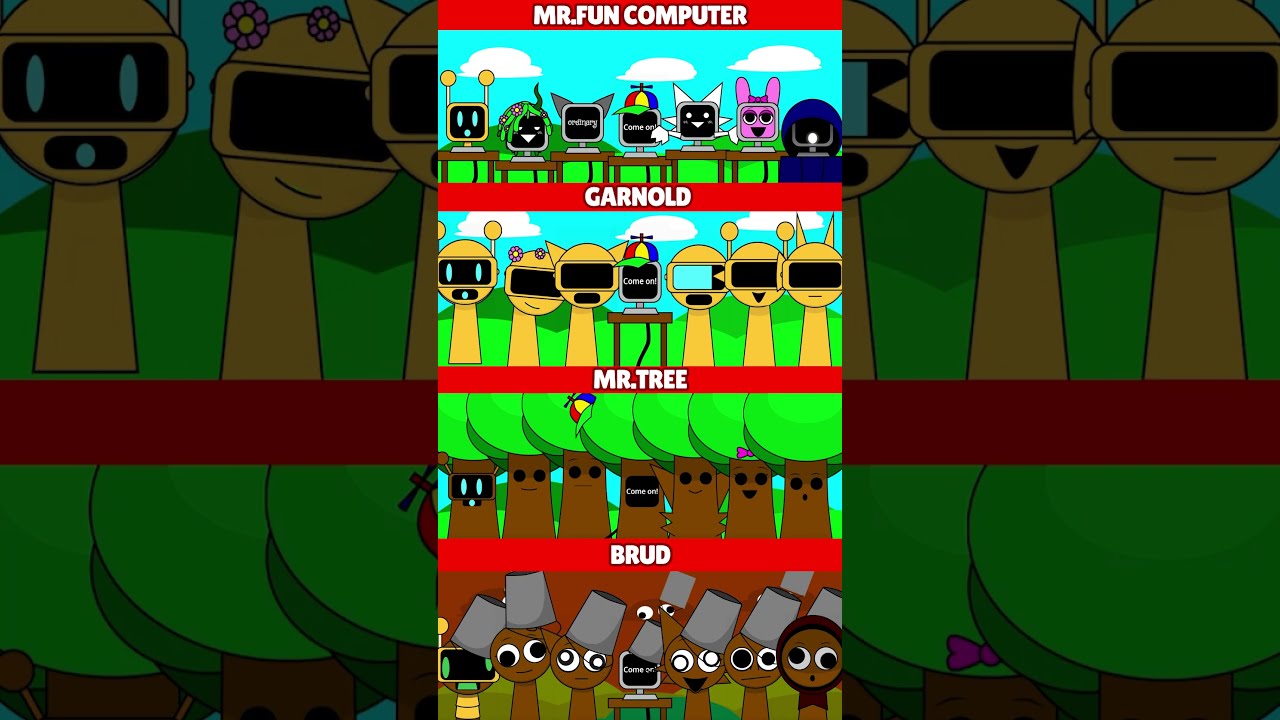 Incredibox Sprunki Mr Fun Computer VS Garnold Tree Brud MIX VERSION 