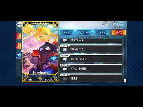 Fgo ボイジャー Voyager 誕生日ボイス 霊基再臨3 Ver Birthday Voice Lines Youtube