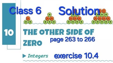 The Other Side of Zero / Class 6 / Math / Chapter 10  /  Exercise 10. 4 / Page 263 & 266 Solutions