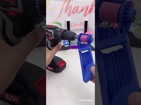 Портативний точильний камінь що вставляється в патрон дрелі, приспособа для заточки свердл, видео 1