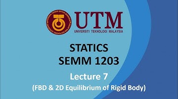 STATICS Lecture 7 - FBD & 2D Equilibrium for Rigid Body