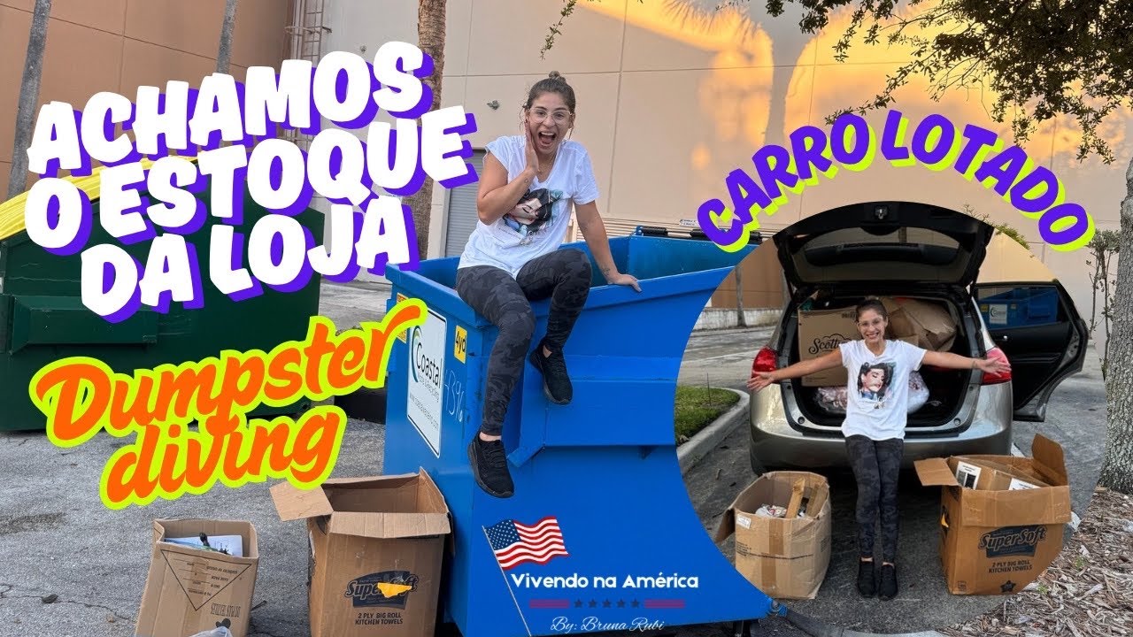 ACHAMOS O ESTOQUE INTEIRO DA LOJA NO LIXO! 😱🗑️ | Carro LOTADO no Dumpster Diving 🇺🇸