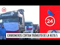 Camioneros cortan tránsito de la Ruta 5 Sur en las cercanías de Temuco