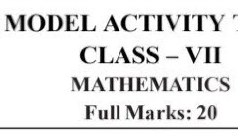SOLUTION OF MODEL ACTIVITY TASK JANUARY 2022 CLASS VII (MATH)