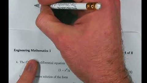 REVISION SEMINAR: Eng Maths IIA: Differential Equations (2014)