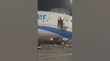 Stewardess Receives Help Closing Airplane’s Door