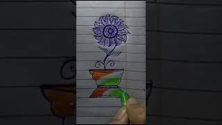 Indian national flag design flower pot 💮🏵️ #ytshorts #drawing