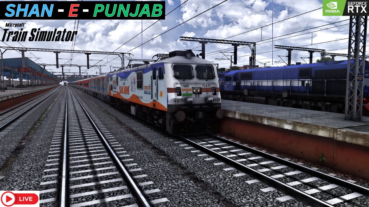 12497!Punjab Ki Shan|🚂Shan - E Punjab Express With WAP 7 |MSTS LIVE ...