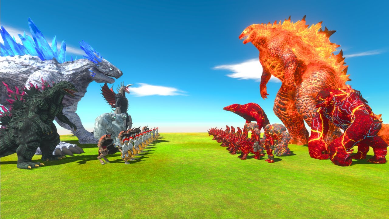 Team Ice + Shimo + Ie Golem vs Lava Team + Godzilla Thermonuclear + Lava Golem - ARBS