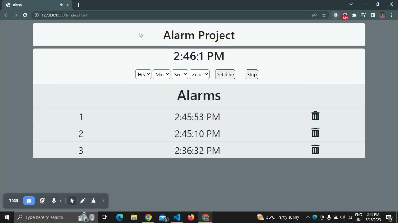 Alarm Project Using Pure JAVASCRIPT - YouTube