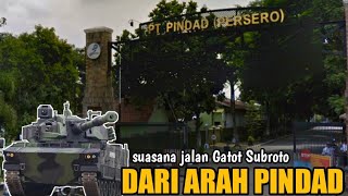 suasana JALAN GATOT SUBROTO ( GATSU ) dari arah JALAN PAPANGUNGAN PINDAD , KOTA BANDUNG