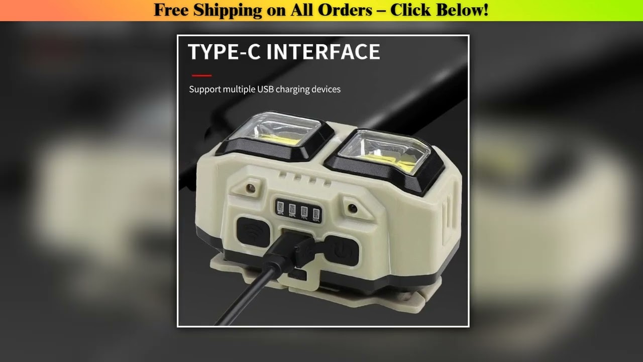 Powerful Induction COB LED Headlamp USB Rechargeable Head Flashlight Work Light Outdoors Camping Se