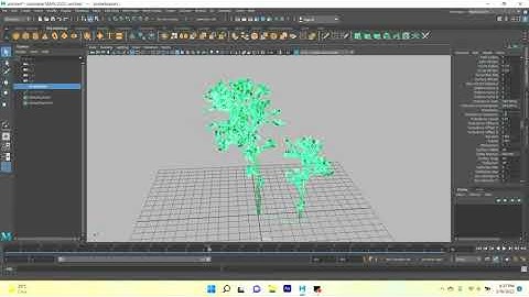 Maya nCloth Tree falling Leaves Animation