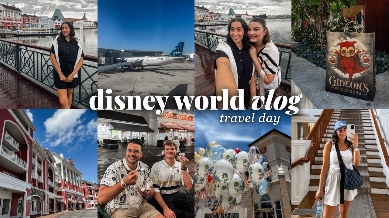 DISNEY WORLD TRAVEL DAY ✨ flight to Orlando, Boardwalk Resort, Disney Springs, room tour & more!