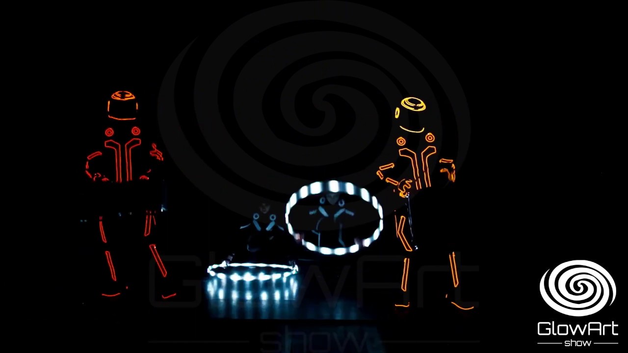 Light Drum Show - Neon led drummers.