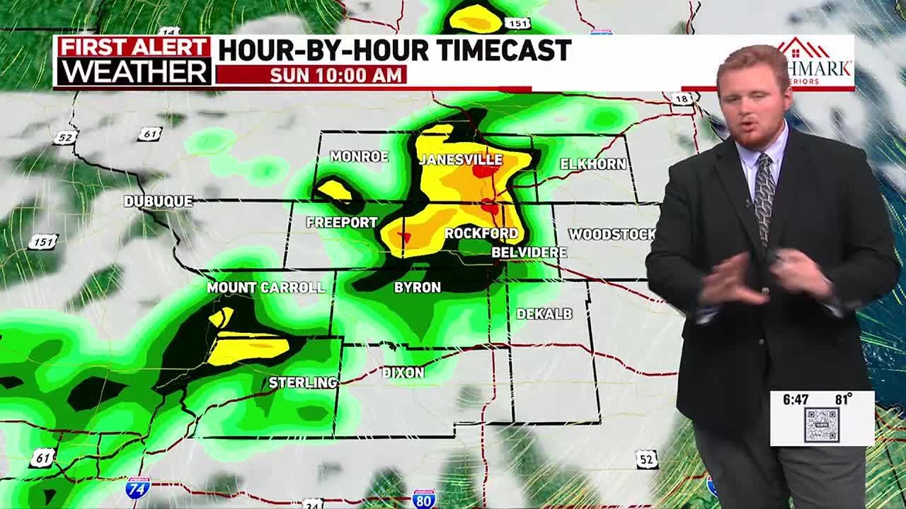 Scattered shower and storm chances end the stateline's week - YouTube