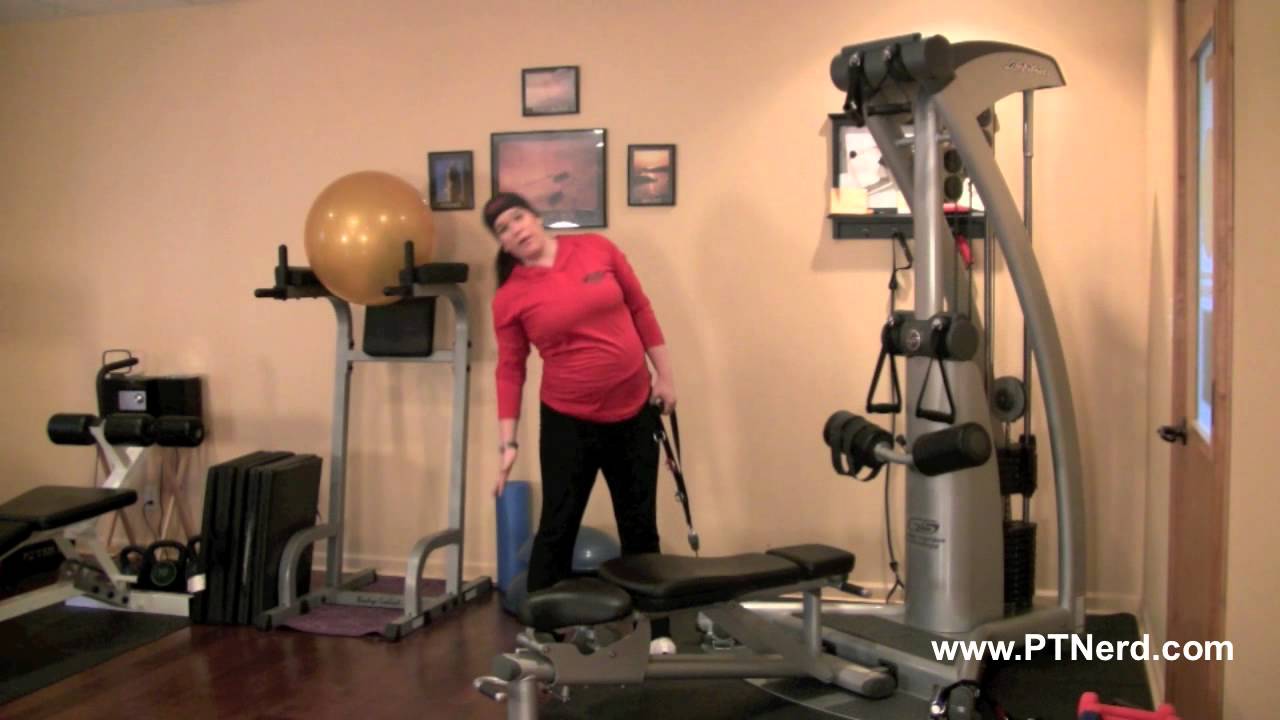 Side Crunches Using Pulley Machine Personal Training Exercise of the