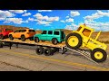 Flatbed Truck Mcqueen | Transportation with Truck - Pothole vs Car #35 - BeamNG.Drive