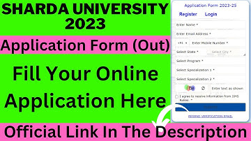 Sharda University 2023 Application Form (Released) - How To Fill Sharda University Application 2023