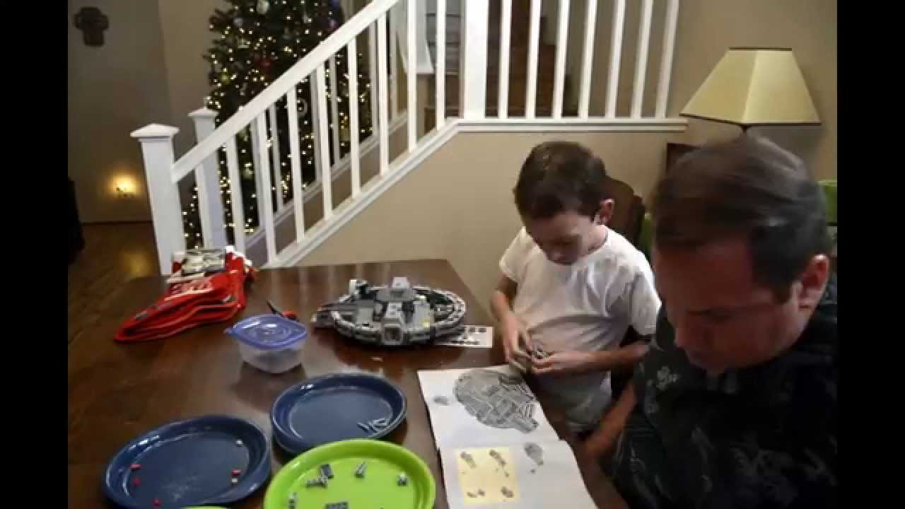 Zachary builds his LEGO Star Wars Millennium Falcon [7965]
