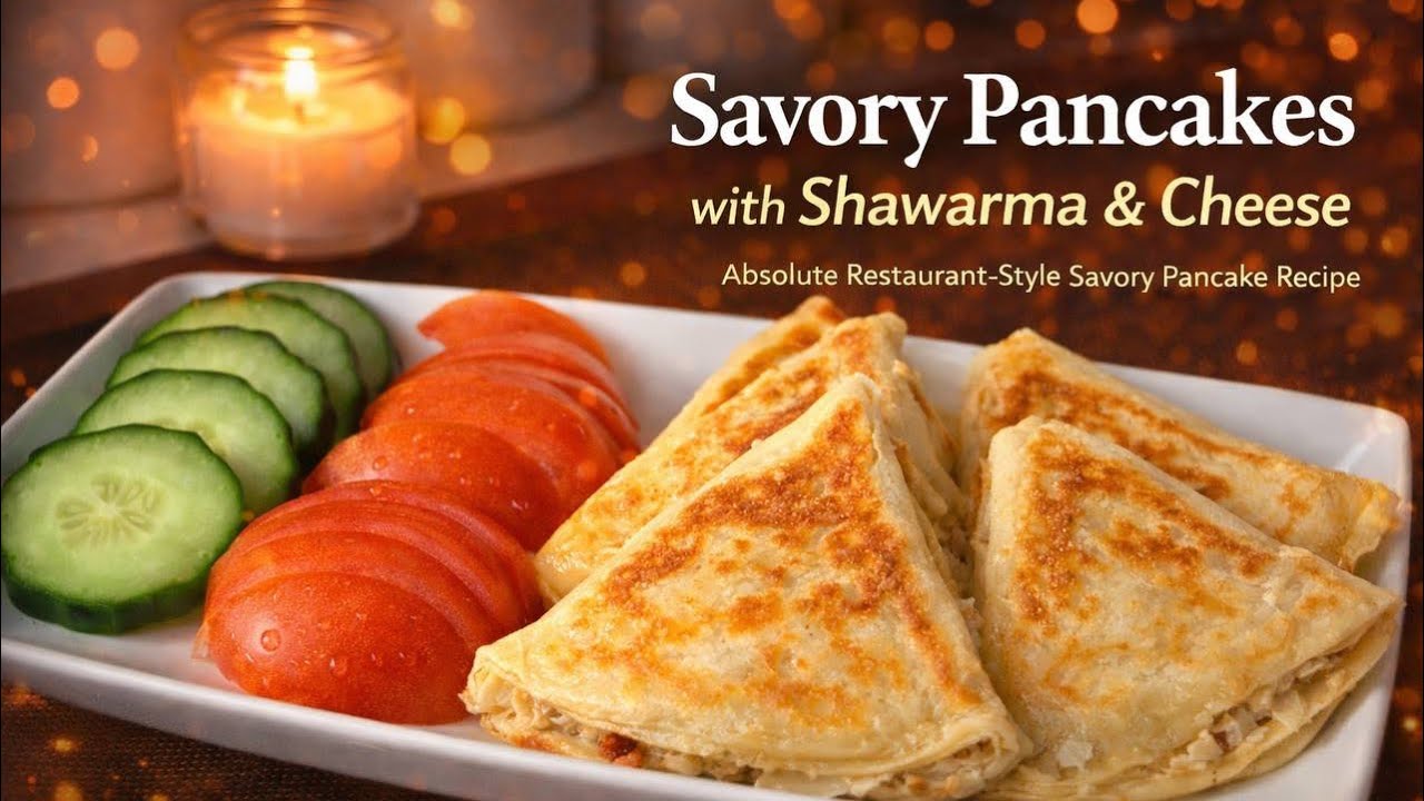 You’ll Never Buy Pancakes Again! Savory Pancakes Stuffed with Cheese & Chicken Shawarma 😍