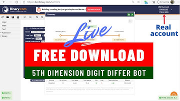 No Martingale, No Lose - 5th Dimension Digit Differ Binary Bot | Real Account Profit, Free Download