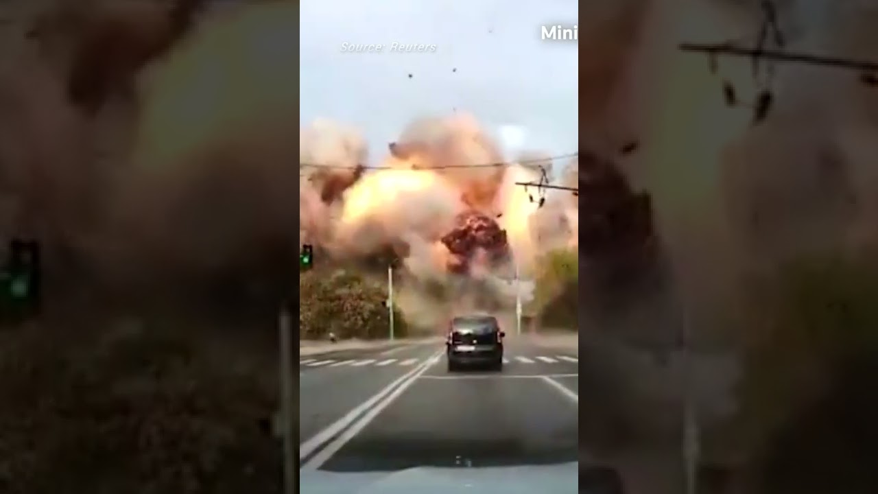The moment Dnipro Ukraine was hit by Russian shelling