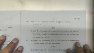 6th Class SA-2 | MATHS | QUESTION PAPER