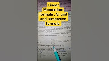 Linear momentum formula | SI Unit | Dimension Formula #physics #neet #htet