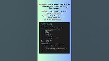 strong Num...#java #coding #viral #htmlcss #sql #javadeveloper #cse #engineering #fypシ #python #mnc