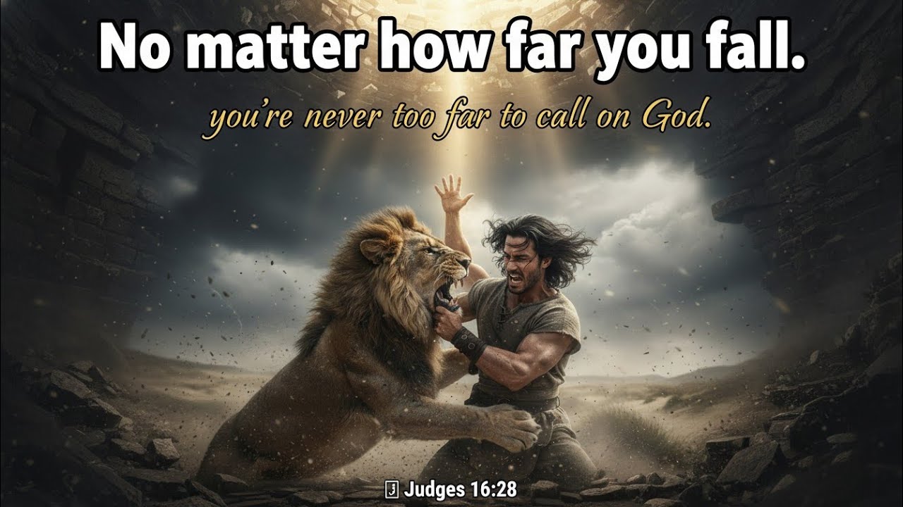 No matter how far you fall, you’re never too far to call on God.  Judges 16:28