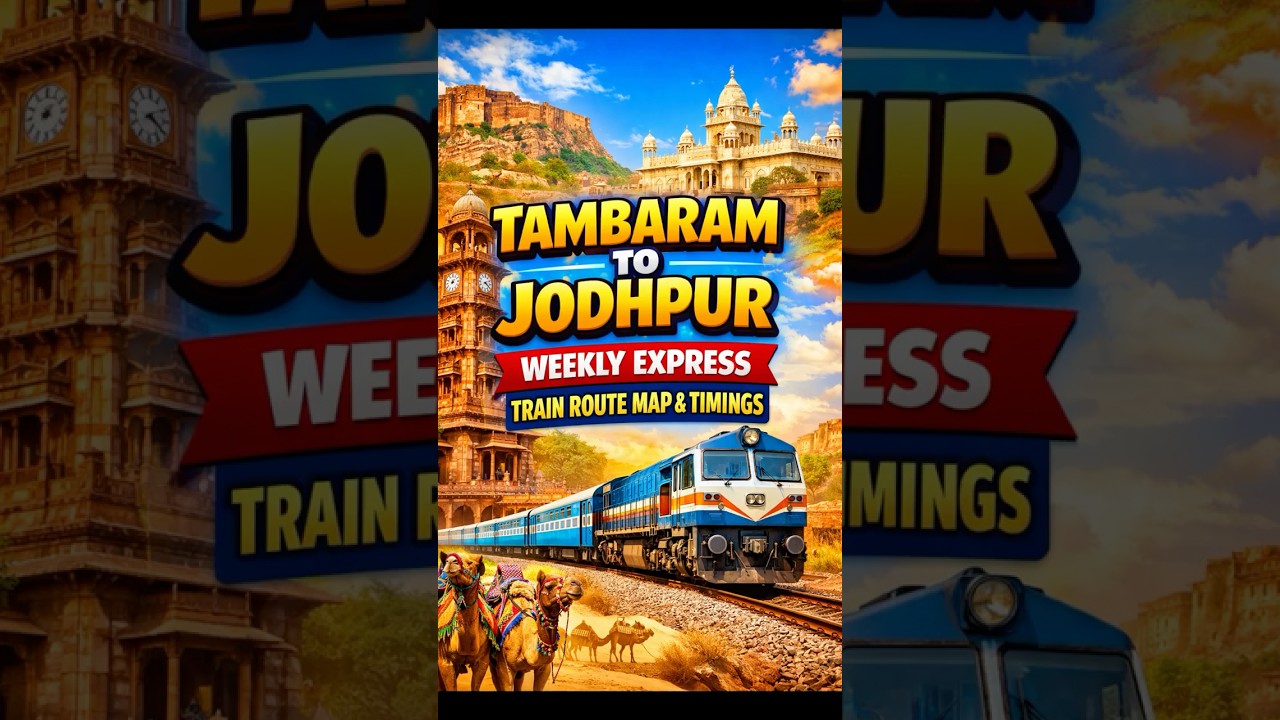 Tambaram to Jodhpur Weekly Express 🚆 | Full Route Map & Timings
