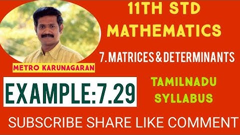 11th Std Maths Example 7.29 Show that |2bc-a² c² b² c² 2ca-b² a² b² a² 2ab-c²| = | a b c b c a c a b