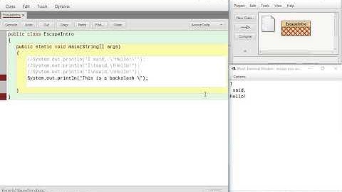 AP Computer Science Escape Sequences
