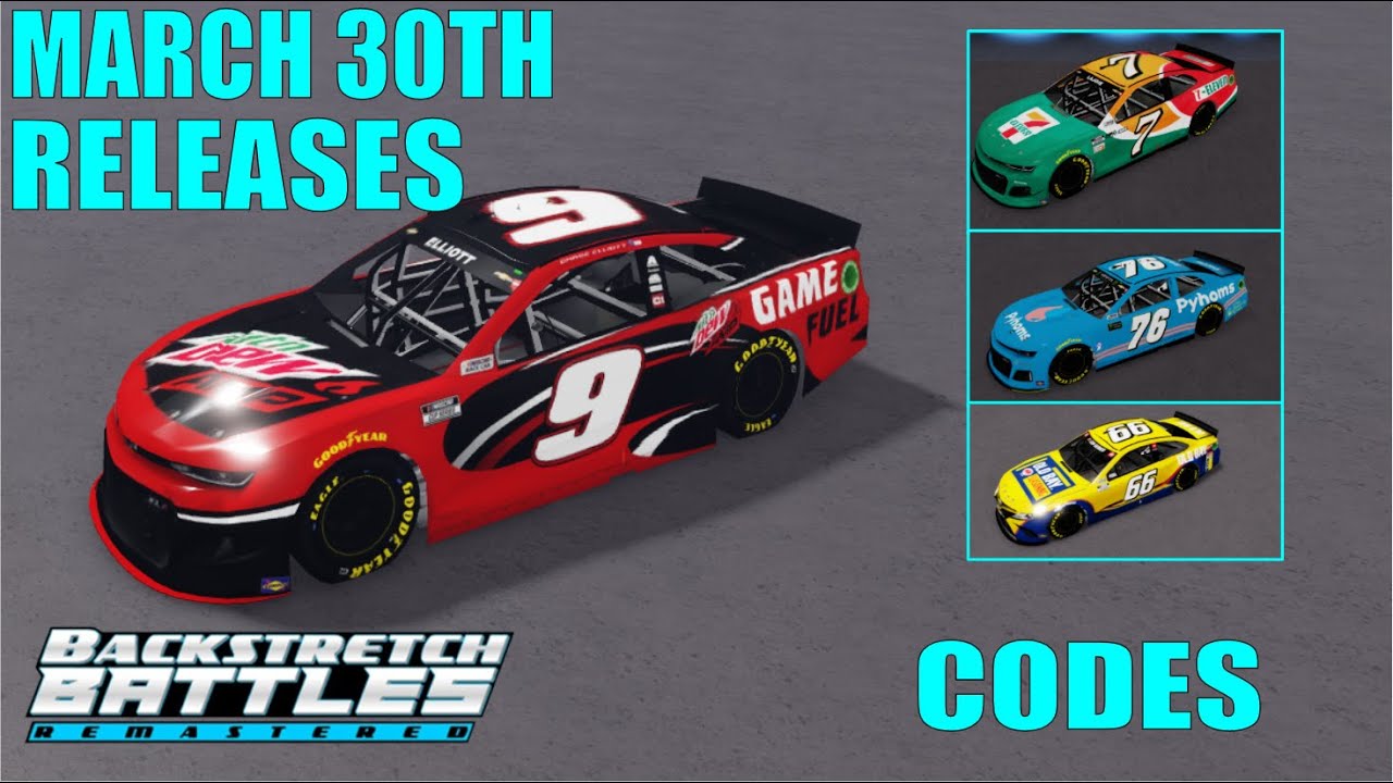 My Paint Scheme Codes in Backstretch Battles Remastered