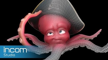 3D modeling character cartoon Octopus with autodesk maya 2018 | InCom Studio