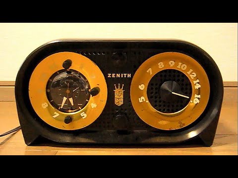 真空管ラジオ ZENITH Owl Eyes Tube Clock Radio S 16729「The