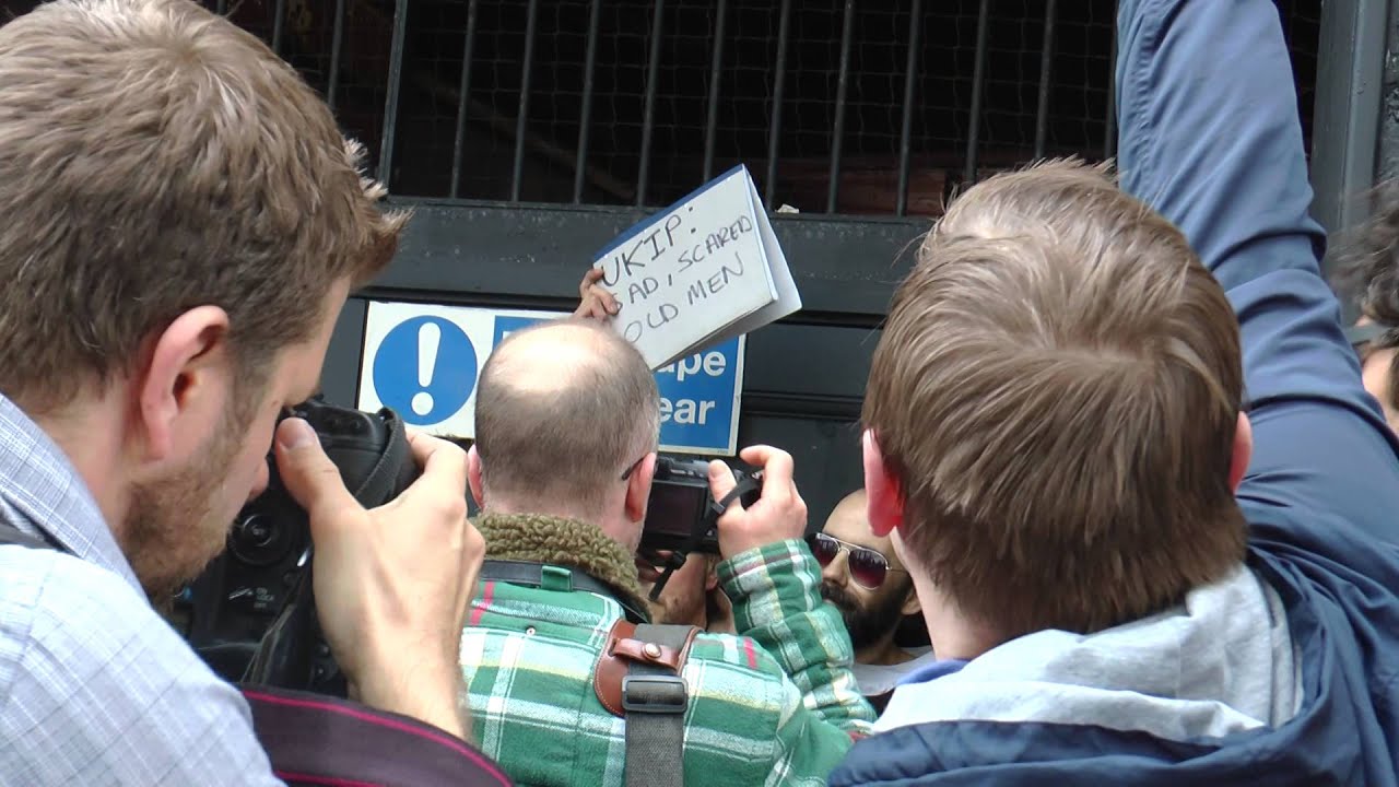 UKIP Leader Nigel Farage Egged on Campaign Trail