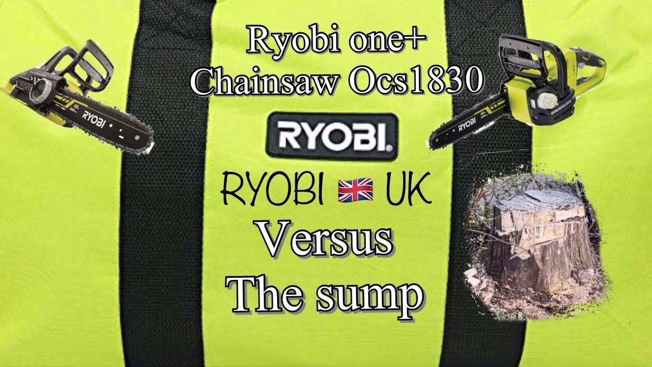 Tap Pakistan bold Ryobi one+ chainsaw ocs1830 versus a stump - YouTube