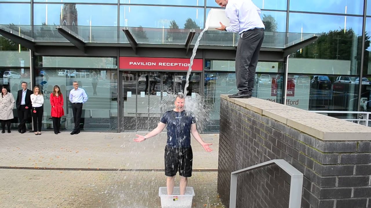 Lancashire CEO Daniel Gidney does the ALS Ice Bucket Challenge
