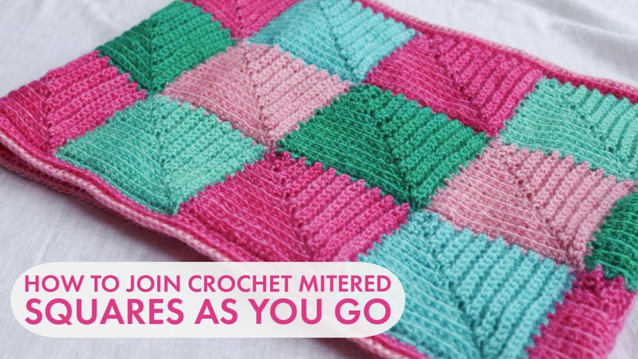 Mitred Blocks How to join crochet mitered squares together as you go: jayg mitered ...
