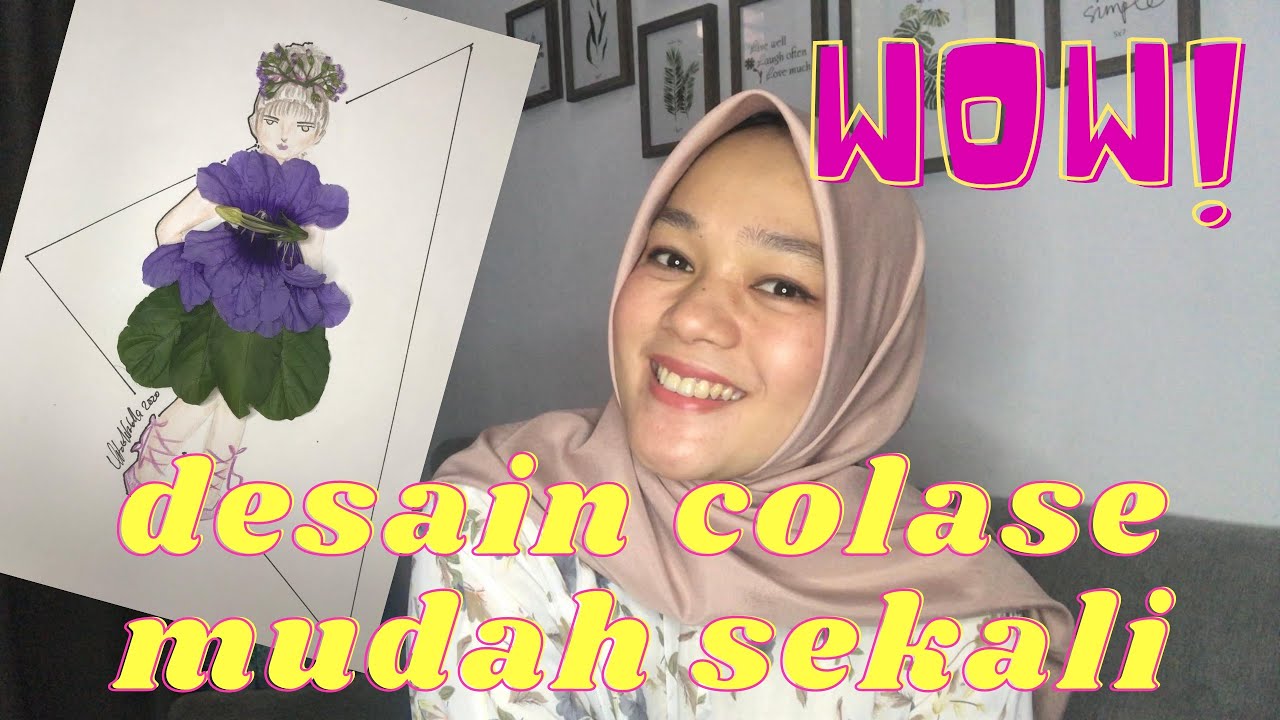 Menggambar Desain Busana Pesta Anak Dengan Teknik Kolase Youtube