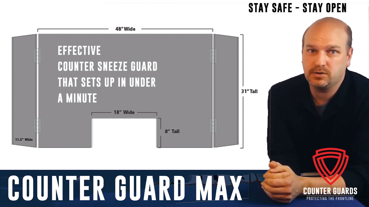 Counter Sneeze Guard Max - Counter Top or Desk Top clear shield 4' wide